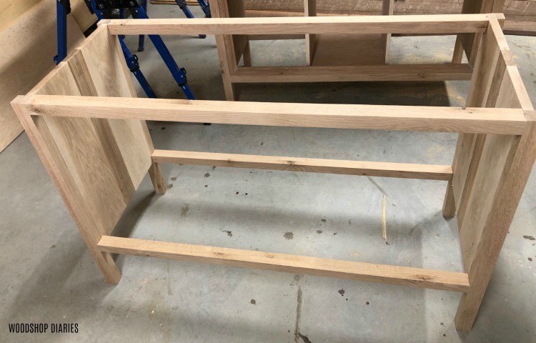Console cabinet frame assembled