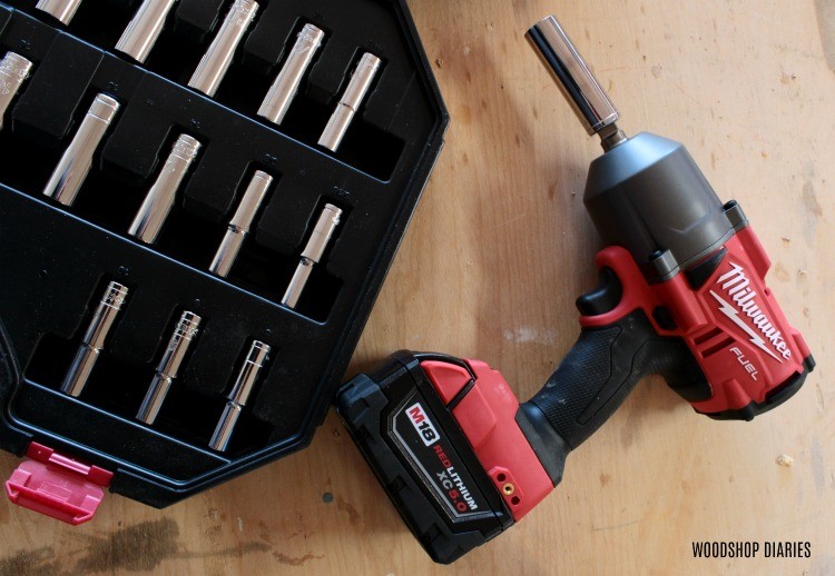 Milwaukee impact wrench with socket set