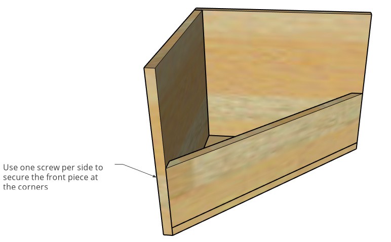 Front view of seat assembled without top