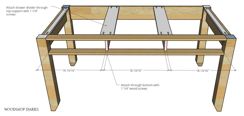Drawer divider spacing diagram