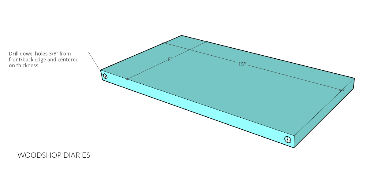 Shoe cubby shelf dimensions and dowel locations
