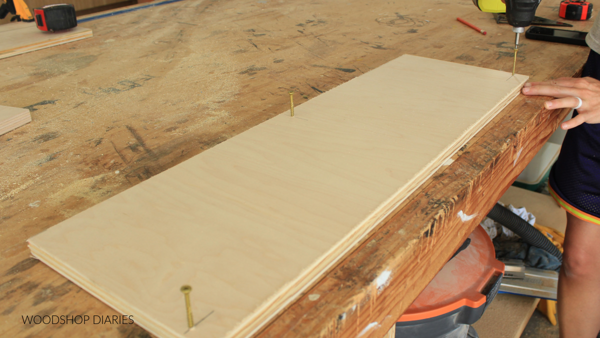 Driving screws into plywood