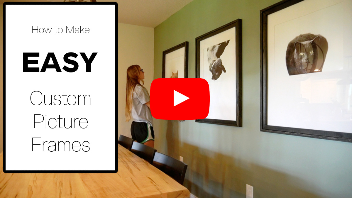 YouTube thumbnail image linked to custom DIY picture frames video