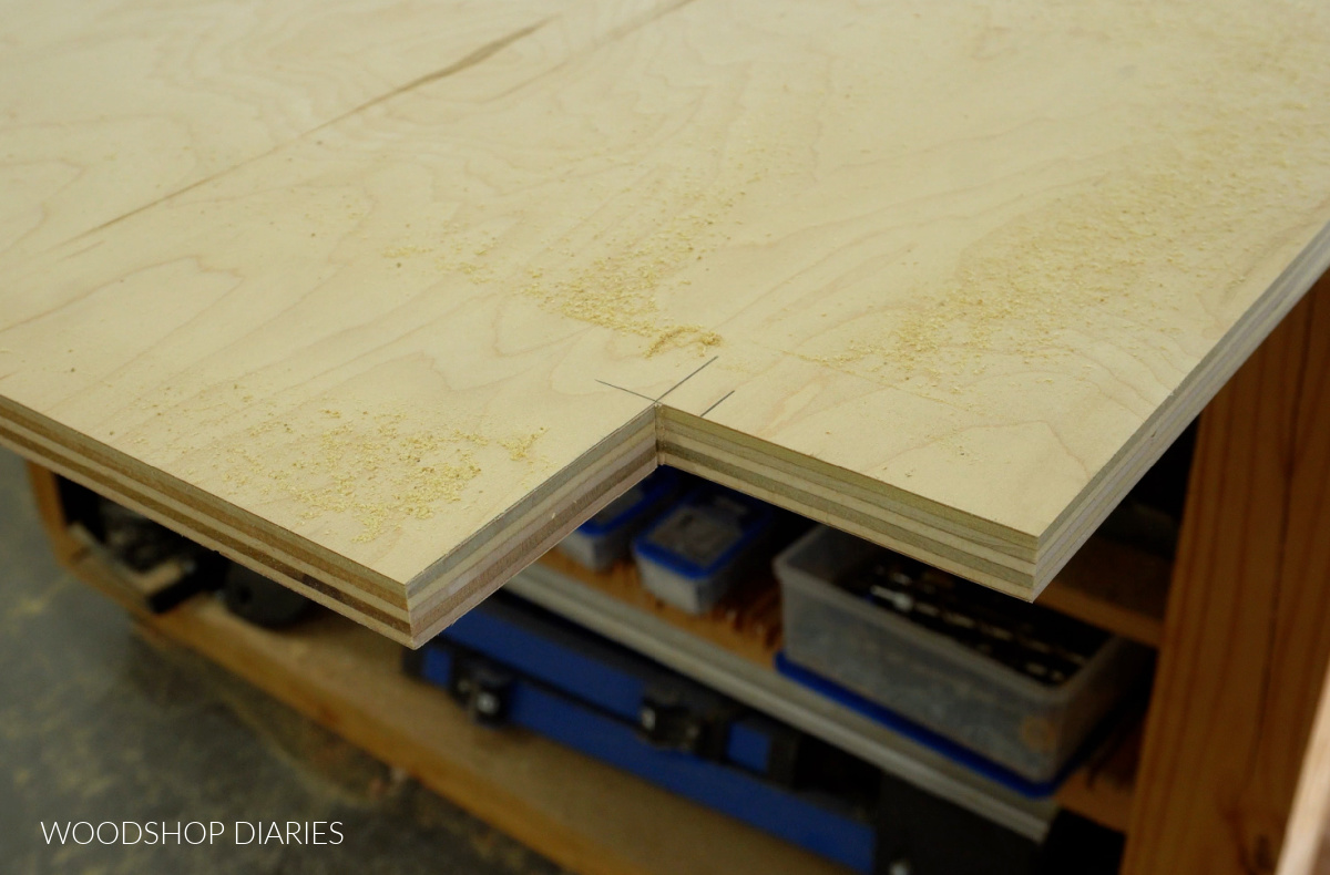 Plywood side panel with notched out toe kick