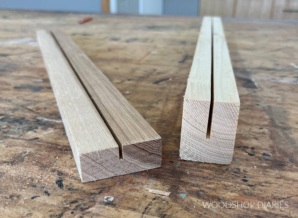 Picture slots cut in wood boards