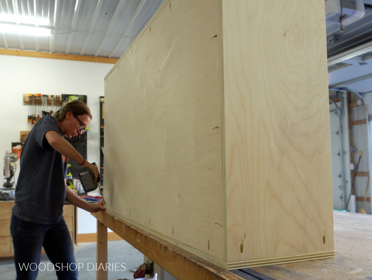 Shara Woodshop Diaries assembling built in bookcase with pocket holes and screws