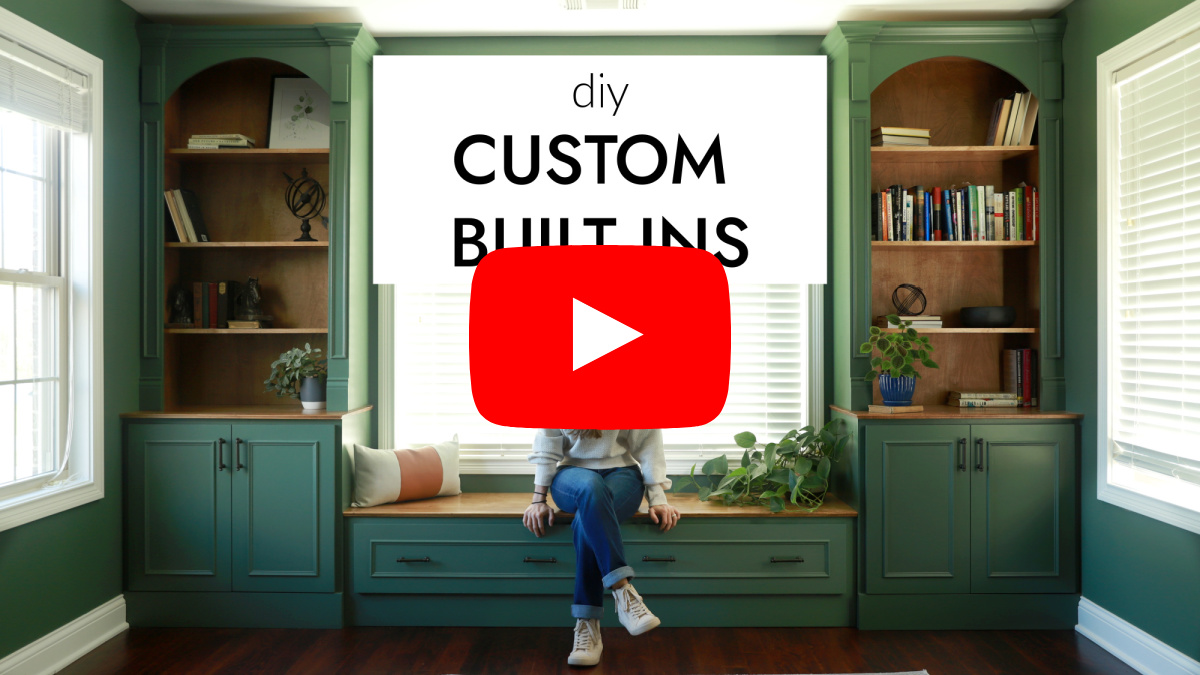 YouTube Thumbnail of DIY custom built in cabinets
