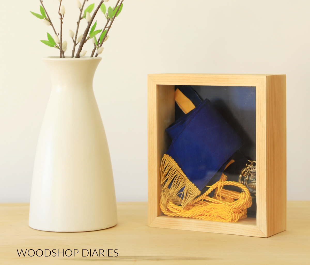 Simple 8x10 shadow box made from pine with a black painted back board