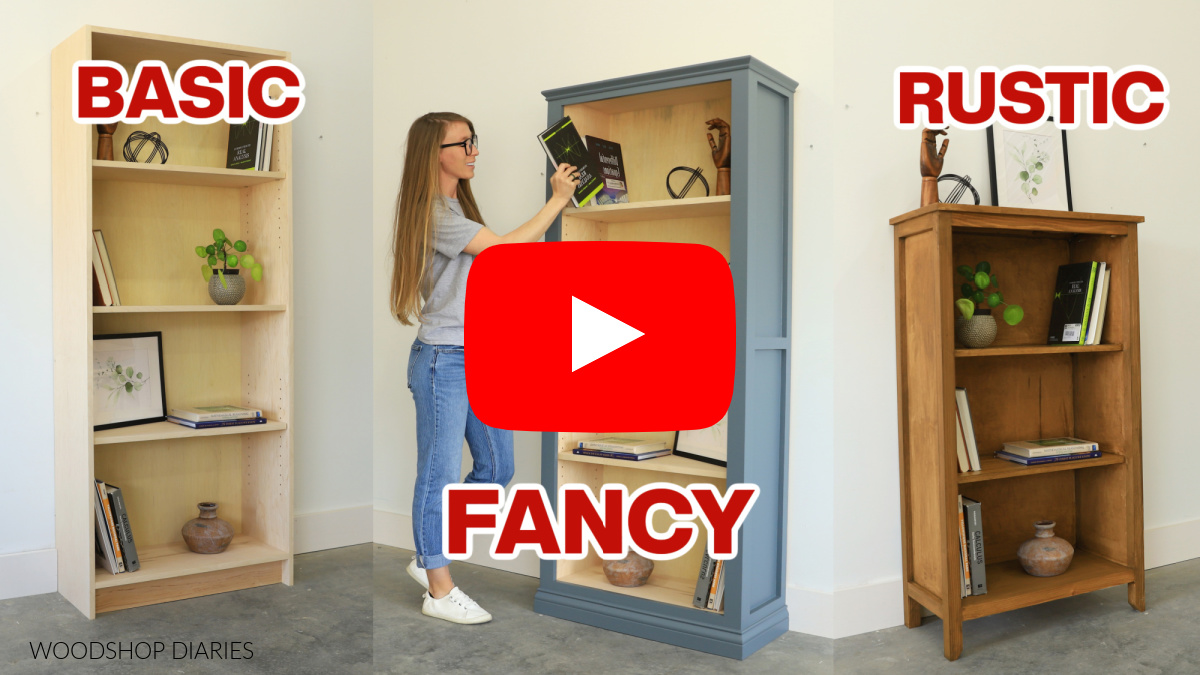3 ways to build a bookshelf YouTube video thumbnail