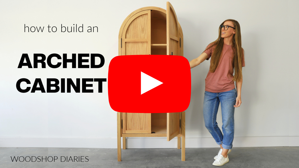 arched cabinet build video youtube thumbnail